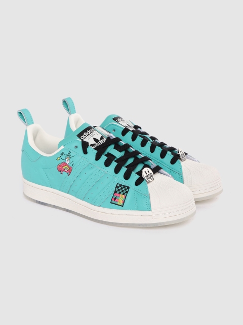 ADIDAS Originals Men Sea Green Superstar Arizona Leather Textured & Perforated Sneakers
ADIDAS Originals Men Sea Green Superstar Arizona Leather Textured & Perforated Sneakers