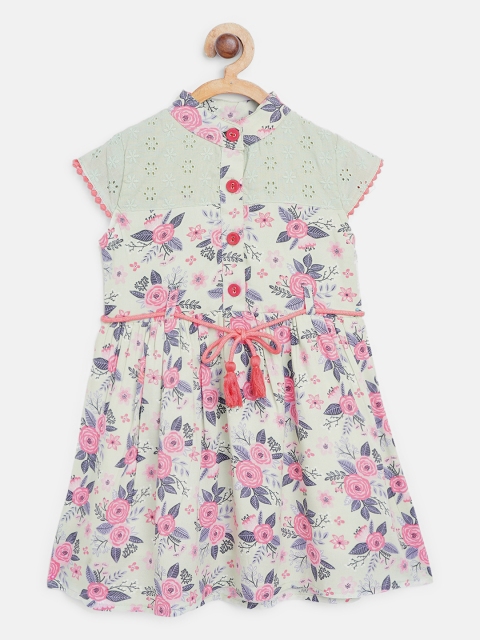 Bella Moda Girls Mint Green & Pink Floral Print Schiffli Fit & Flare Dress with Belt
Bella Moda Girls Mint Green & Pink Floral Print Schiffli Fit & Flare Dress with Belt