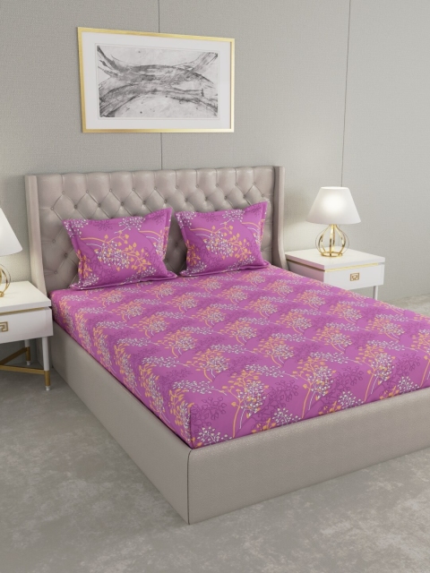 Raymond Home Purple & White Floral 120 TC Cotton 1 Queen Bedsheet with 2 Pillow Covers
Raymond Home Purple & White Floral 120 TC Cotton 1 Queen Bedsheet with 2 Pillow Covers