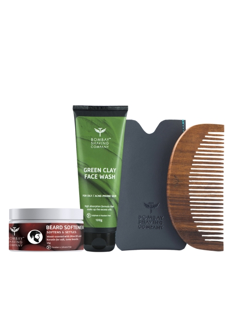 Bombay Shaving Company Men Set of Green Clay Face Wash & Beard Softener with Beard Comb, Brown
Bombay Shaving Company Men Set of Green Clay Face Wash & Beard Softener with Beard Comb, Brown