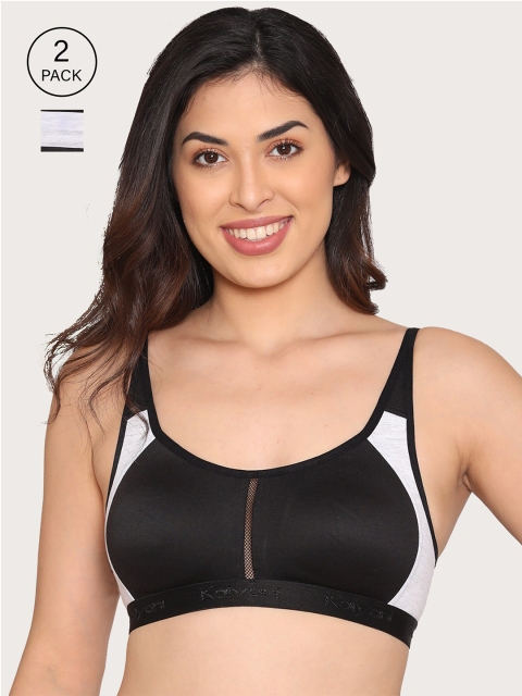 Kalyani Pack Of 2 Black & White Colourblocked Non-Wired Non Padded Workout Bras 2225-GREY
Kalyani Pack Of 2 Black & White Colourblocked Non-Wired Non Padded Workout Bras 2225-GREY