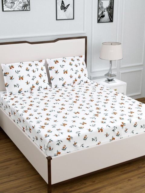 DREAM WEAVERZ White & Orange Ethnic Motifs 300 TC Cotton 1 King Bedsheet with 2 Pillow Covers
DREAM WEAVERZ White & Orange Ethnic Motifs 300 TC Cotton 1 King Bedsheet with 2 Pillow Covers