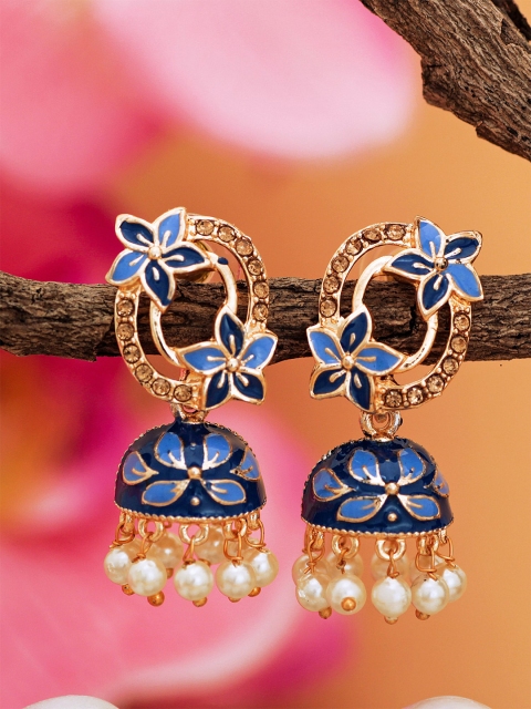 aadita Gold-Toned Contemporary Jhumkas