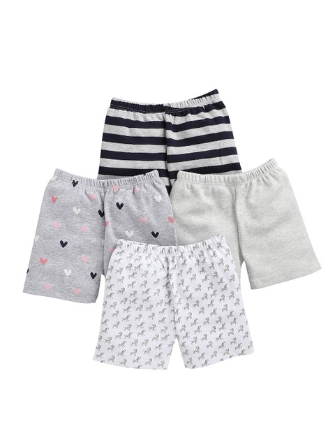 BUMZEE Kids Pack of 4 Printed Regular Shorts, Grey 
BUMZEE Kids Pack of 4 Printed Regular Shorts, Grey