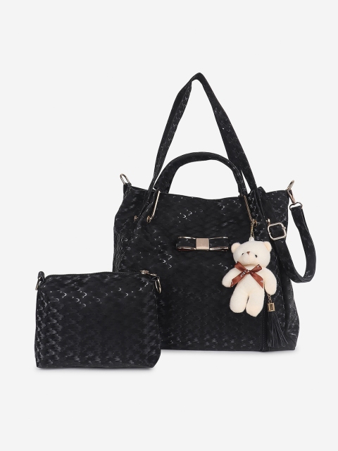Stropcarry Black Self Design Handheld Bag