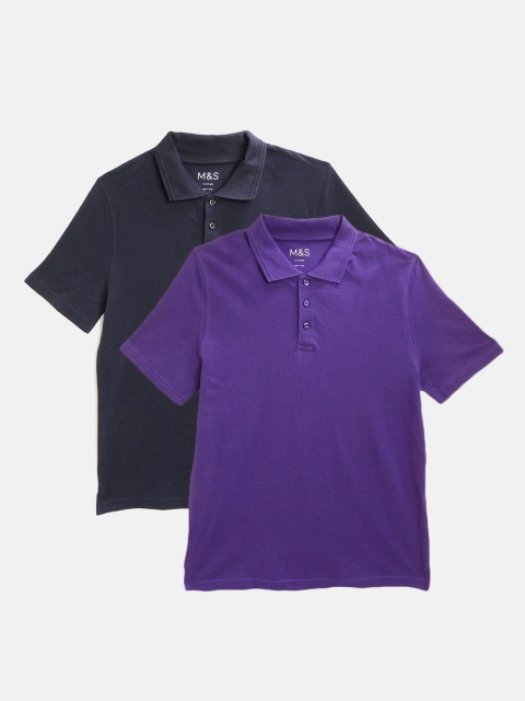 Marks Spencer Boys Pack of 2 Blue Solid Pure Cotton Polo Collar Pure Cotton T-shirts
Marks Spencer Boys Pack of 2 Blue Solid Pure Cotton Polo Collar Pure Cotton T-shirts