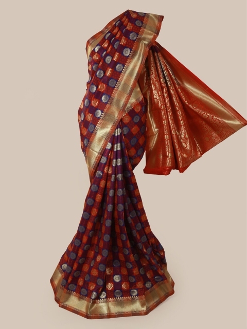 Pothys Red & Golden Art Silk Woven Design Saree