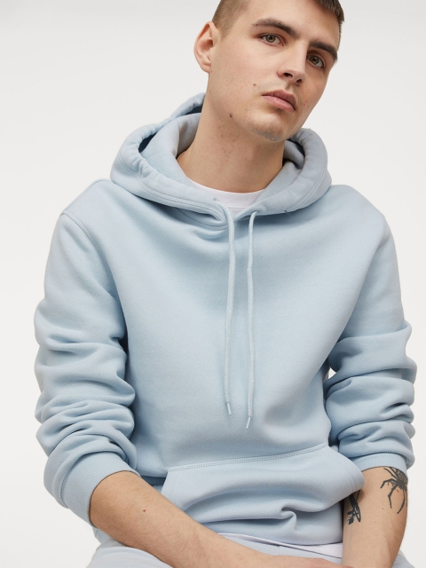 H&M Men Light Blue Relaxed Fit Hoodie