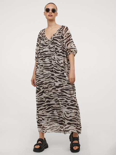 H&M Woman Multicolored Long V-neck dress, Multi