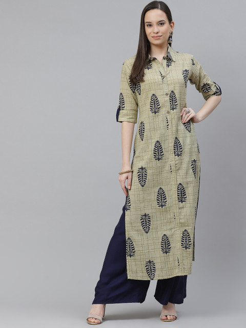 mokshi Women Beige & Navy Blue Ethnic Motifs Printed Pathani Kurta
mokshi Women Beige & Navy Blue Ethnic Motifs Printed Pathani Kurta