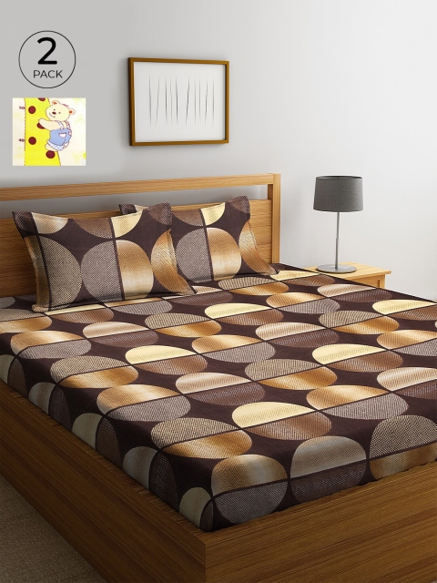 KLOTTHE Cream-Coloured & Yellow Geometric 210 TC Cotton 2 King Bedsheet with 4 Pillow Covers
KLOTTHE Cream-Coloured & Yellow Geometric 210 TC Cotton 2 King Bedsheet with 4 Pillow Covers