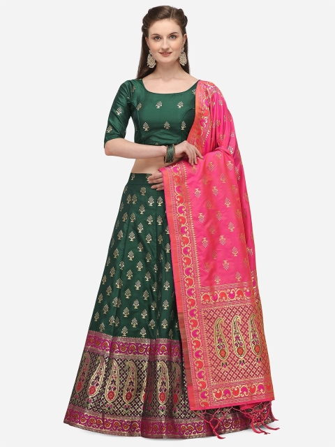 JATRIQQ Green & Pink Woven Design Semi-Stitched Lehenga & Unstitched Blouse with Dupatta
JATRIQQ Green & Pink Woven Design Semi-Stitched Lehenga & Unstitched Blouse with Dupatta