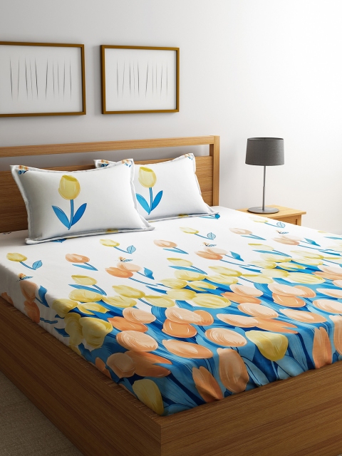 URBAN DREAM White & Yellow Floral 210 TC Cotton 1 Queen Bedsheet with 2 Pillow Covers
URBAN DREAM White & Yellow Floral 210 TC Cotton 1 Queen Bedsheet with 2 Pillow Covers