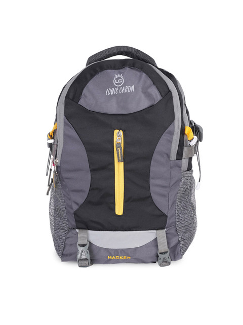 LOUIS CARON Unisex Black & Grey Colourblocked Backpacks with Reflective Strip
LOUIS CARON Unisex Black & Grey Colourblocked Backpacks with Reflective Strip