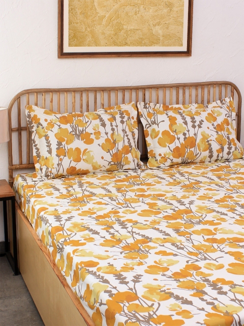 House This Yellow & White Floral 180 TC Cotton 1 Queen Bedsheet with 2 Pillow Covers
House This Yellow & White Floral 180 TC Cotton 1 Queen Bedsheet with 2 Pillow Covers
