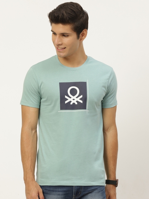 United Colors of Benetton Men Green & Navy Blue Brand Logo Printed Pure Cotton T-shirt
United Colors of Benetton Men Green & Navy Blue Brand Logo Printed Pure Cotton T-shirt