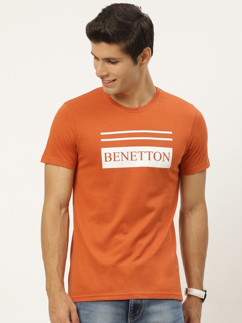 United Colors of Benetton Men Rust Orange & White Pure Cotton Brand Logo Printed T-shirt
United Colors of Benetton Men Rust Orange & White Pure Cotton Brand Logo Printed T-shirt