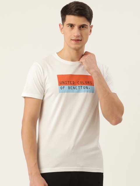 United Colors of Benetton Men White & Orange Brand Logo Printed Pure Cotton T-shirt
United Colors of Benetton Men White & Orange Brand Logo Printed Pure Cotton T-shirt