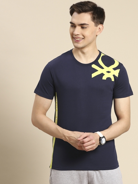 United Colors of Benetton Men Navy Blue Yellow Brand Logo Printed Pure Cotton T-shirt
United Colors of Benetton Men Navy Blue Yellow Brand Logo Printed Pure Cotton T-shirt