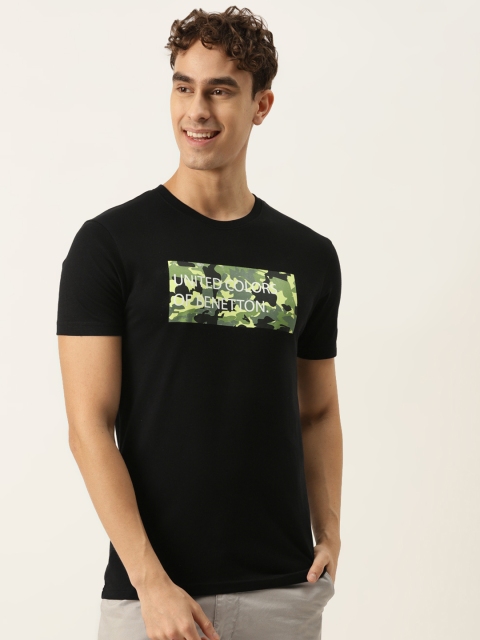 United Colors of Benetton Men Black & Green Pure Cotton Brand Logo Printed T-shirt
United Colors of Benetton Men Black & Green Pure Cotton Brand Logo Printed T-shirt