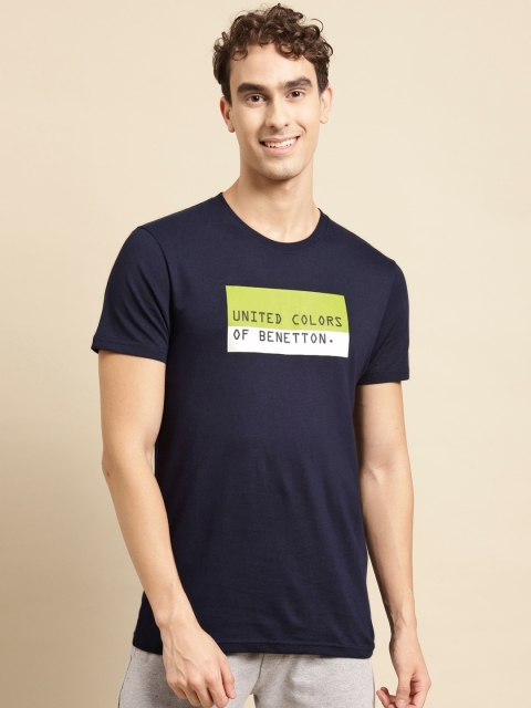 United Colors of Benetton Men Navy Blue Yellow Brand Logo Printed Pure Cotton T-shirt
United Colors of Benetton Men Navy Blue Yellow Brand Logo Printed Pure Cotton T-shirt