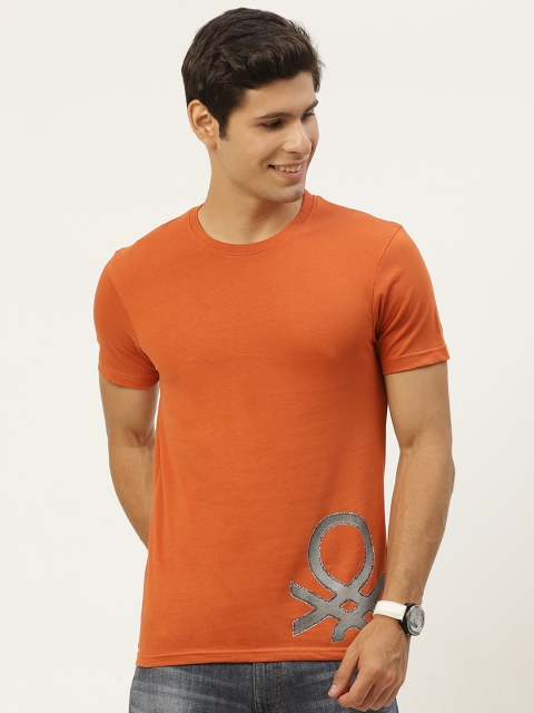 United Colors of Benetton Men Rust Orange & Grey Pure Cotton Brand Logo Printed T-shirt
United Colors of Benetton Men Rust Orange & Grey Pure Cotton Brand Logo Printed T-shirt