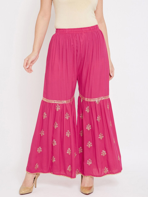 TULIP 21 Women Pink Embroidered Flared Sharara 
TULIP 21 Women Pink Embroidered Flared Sharara