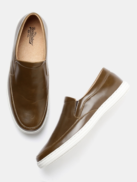 Roadster Men Brown Slip-On Sneakers
