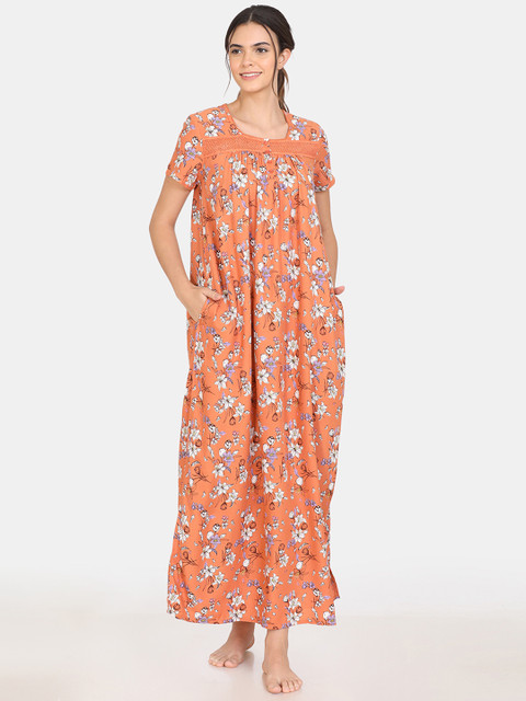 Zivame Yellow & White Printed Nightdress 
Zivame Yellow & White Printed Nightdress