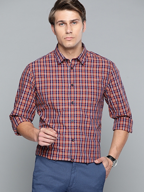 Indian Terrain Men Orange & Navy Blue Cotton Bamboo Slim Fit Tartan Checks Casual Shirt
Indian Terrain Men Orange & Navy Blue Cotton Bamboo Slim Fit Tartan Checks Casual Shirt