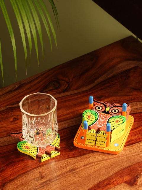 ExclusiveLane Set of 6 Handcrafted Coasters in Chilbil & Gular Wood with Stand, Multi
ExclusiveLane Set of 6 Handcrafted Coasters in Chilbil & Gular Wood with Stand, Multi