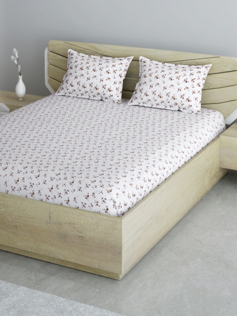 Aura White & Brown Floral 144 TC 120 GSM Cotton Queen Bedsheet with 2 Pillow Covers
Aura White & Brown Floral 144 TC 120 GSM Cotton Queen Bedsheet with 2 Pillow Covers