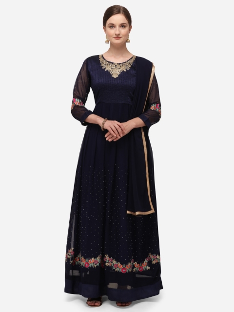 SAADHVI Navy Blue & Gold-Toned Embroidered Poly Georgette Semi-Stitched Dress Material
SAADHVI Navy Blue & Gold-Toned Embroidered Poly Georgette Semi-Stitched Dress Material