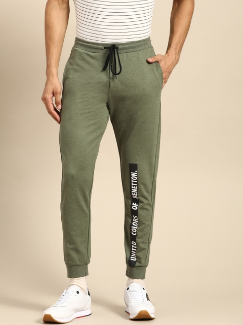 United Colors of Benetton Men Olive Green Solid Pure Cotton Joggers With Printed Detail
United Colors of Benetton Men Olive Green Solid Pure Cotton Joggers With Printed Detail