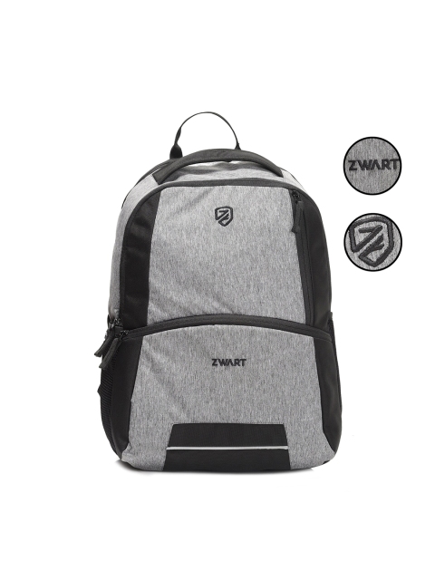 Zwart Unisex Grey & Black Colourblocked Backpacks