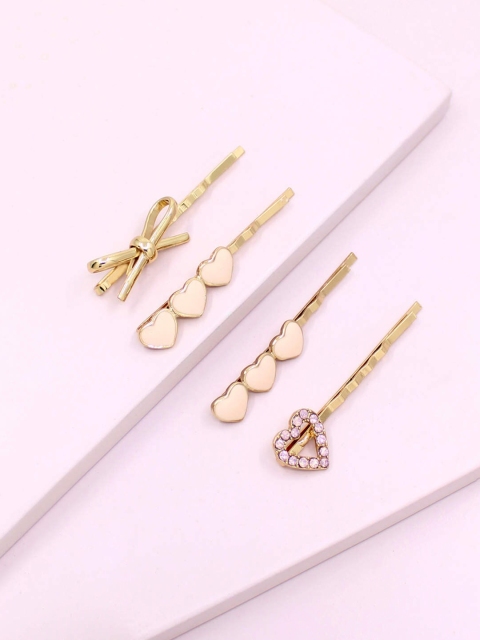 Runway Ritual Girls Set Of 4 Gold-Toned & Cream-Coloured Set of 4 Embellished Bobby Pins
Runway Ritual Girls Set Of 4 Gold-Toned & Cream-Coloured Set of 4 Embellished Bobby Pins