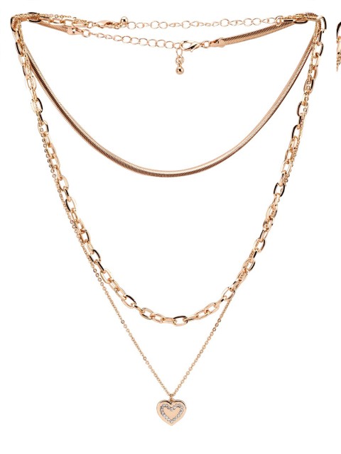Kazo Women Gold-Toned Brass Layered Necklace