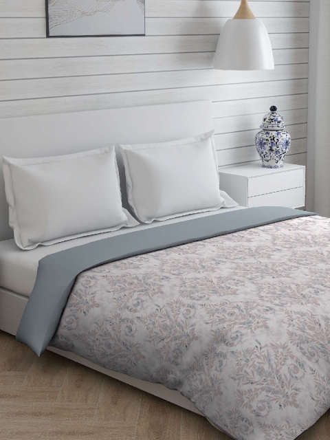 Boutique Living India Off-White & Grey Ethnic Motifs AC Room 120 GSM Double Bed Comforter