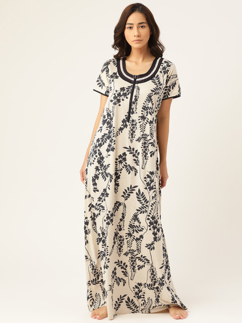 Sweet Dreams Off-White & Navy Blue Floral Print Maxi Nightdress
Sweet Dreams Off-White & Navy Blue Floral Print Maxi Nightdress