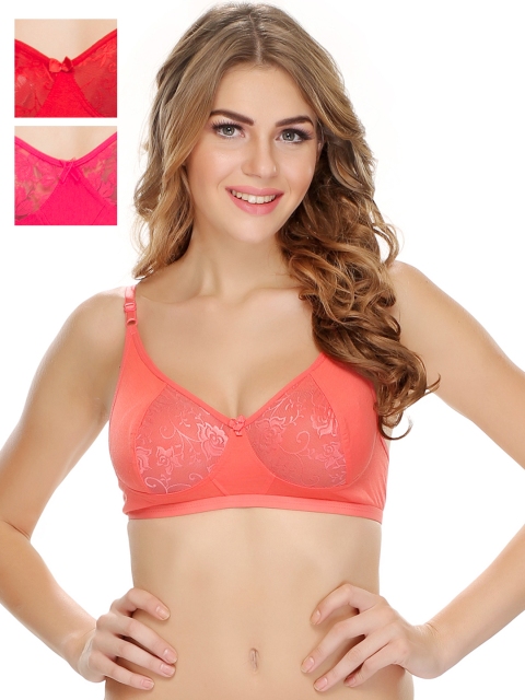 Clovia Pack Of 3 Bra, Pink