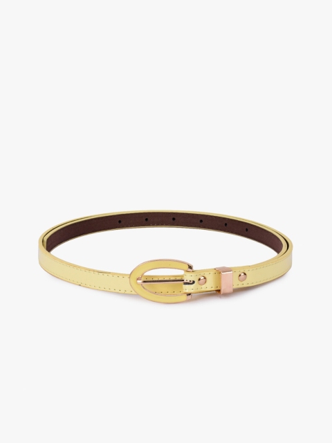 BuckleUp Women Yellow Textured Belt