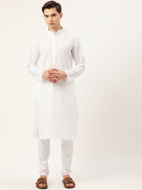 RAJUBHAI HARGOVINDAS Men White Ethnic Motifs Embroidered Chikankari Pure Cotton Kurta with Churidar
RAJUBHAI HARGOVINDAS Men White Ethnic Motifs Embroidered Chikankari Pure Cotton Kurta with Churidar