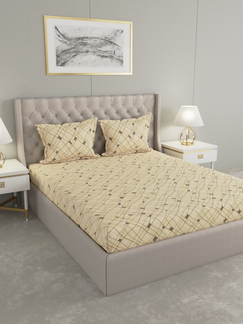 Raymond Home Beige & Grey Geometric 104 TC Cotton 1 Queen Bedsheet with 2 Pillow Covers
Raymond Home Beige & Grey Geometric 104 TC Cotton 1 Queen Bedsheet with 2 Pillow Covers