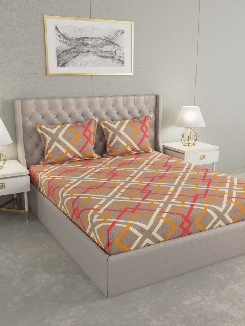 Raymond Home Multicoloured Geometric 104 TC Cotton 1 Queen Bedsheet with 2 Pillow Covers, Multi
Raymond Home Multicoloured Geometric 104 TC Cotton 1 Queen Bedsheet with 2 Pillow Covers, Multi