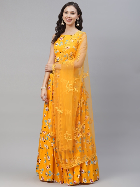 SHUBHKALA Yellow & Blue Printed Semi-Stitched Lehenga & Unstitched Blouse With Dupatta
SHUBHKALA Yellow & Blue Printed Semi-Stitched Lehenga & Unstitched Blouse With Dupatta