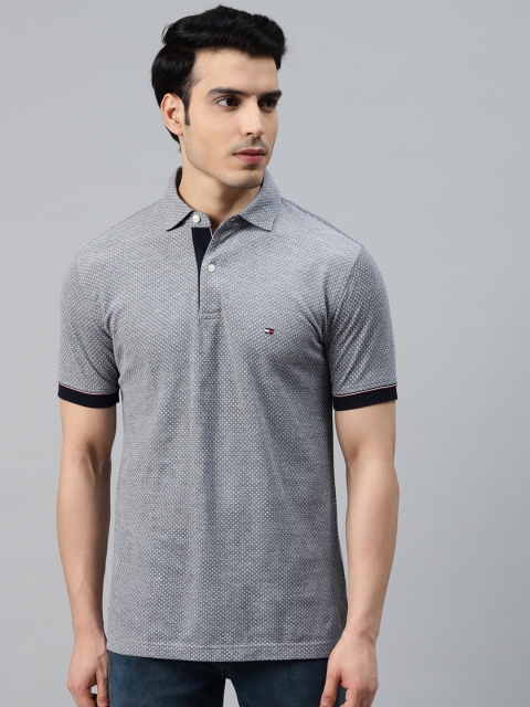 Tommy Hilfiger Men Navy Blue & Off White Pure Cotton Self-Design Polo Collar T-shirt
Tommy Hilfiger Men Navy Blue & Off White Pure Cotton Self-Design Polo Collar T-shirt