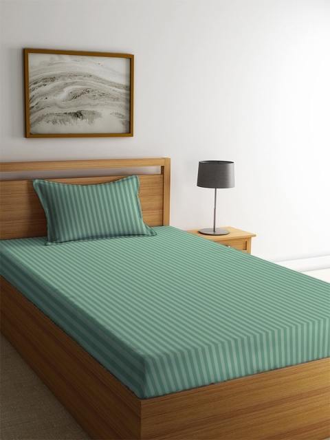 MAYFAIR HOMES LONDON Green Striped 210 TC Cotton 1 Single Bedsheet with 1 Pillow Covers
MAYFAIR HOMES LONDON Green Striped 210 TC Cotton 1 Single Bedsheet with 1 Pillow Covers