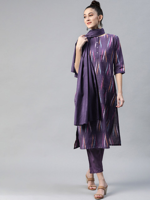 Sbo Fashion Women Purple & Off-White Woven Design Kurta with Trousers & With Dupatta
Sbo Fashion Women Purple & Off-White Woven Design Kurta with Trousers & With Dupatta