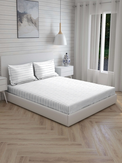 Boutique Living India White & Grey Striped 300 TC Cotton 1 King Bedsheet with 2 Pillow Covers
Boutique Living India White & Grey Striped 300 TC Cotton 1 King Bedsheet with 2 Pillow Covers