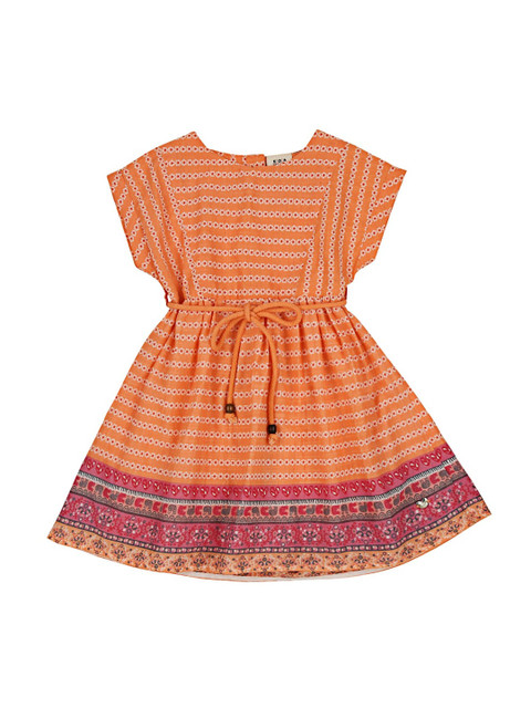 Ed-a-Mamma Girls Orange & Red Floral Print Pure Cotton A-Line Sustainable Dress with Belt
Ed-a-Mamma Girls Orange & Red Floral Print Pure Cotton A-Line Sustainable Dress with Belt
